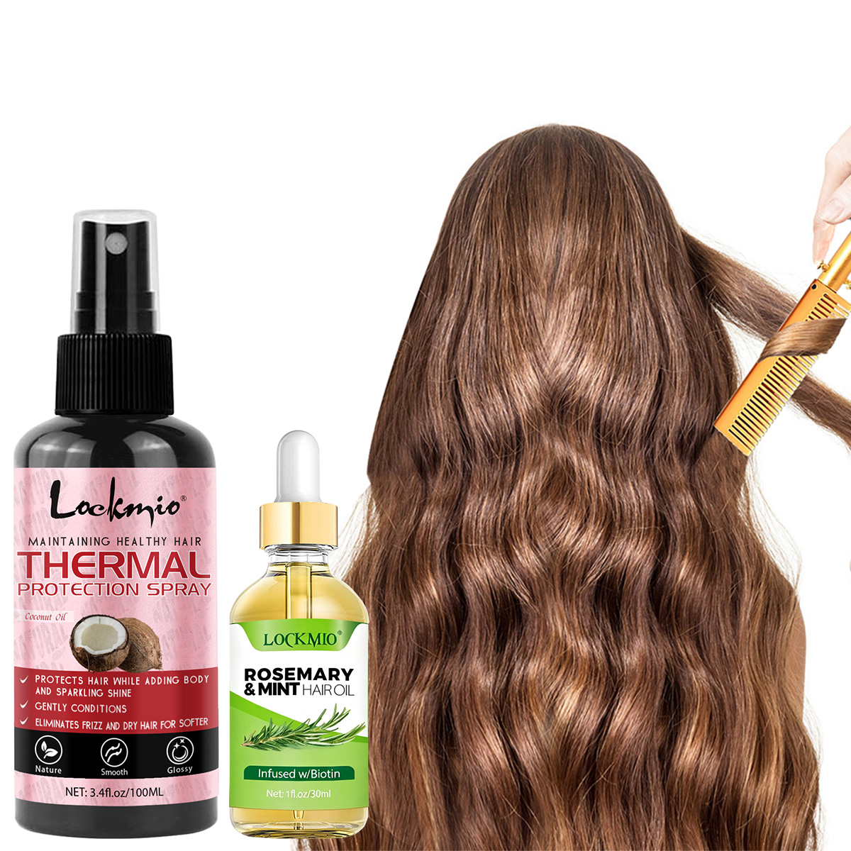 Heat Protectant Spray - Hittebeschermingsspray Diep voedende conditioner Rozemarijn Muntolie