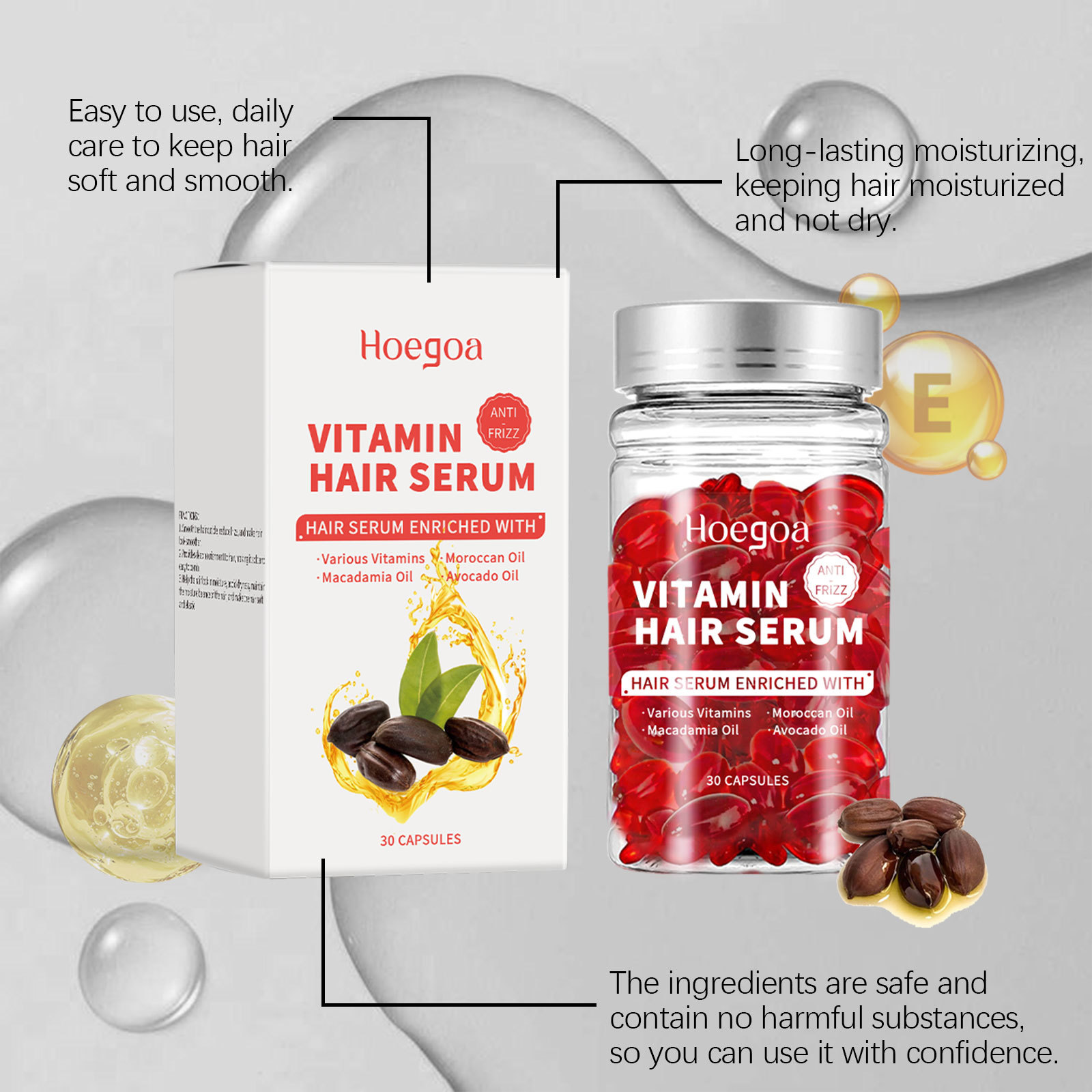 Hair Care Oil Serum - Vitamine Haarverzorging Serumcapsules Vergroot de hergroei