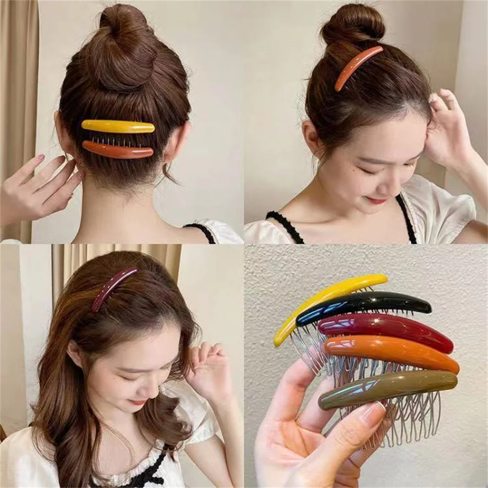 Effen Kleur Vrouwen Bananenkam - Hair Care Korean Products recensie en prijs