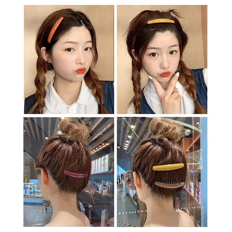 Effen Kleur Vrouwen Bananenkam - Hair Care Korean Products recensie en prijs